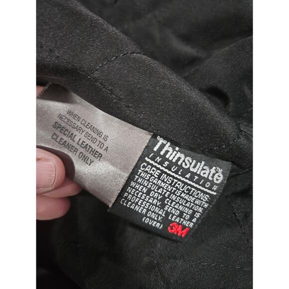 Vintage Wilsons M. Julian Leather Men's Jacket XL Thinsulate Insulation Black - Picture 12 of 16